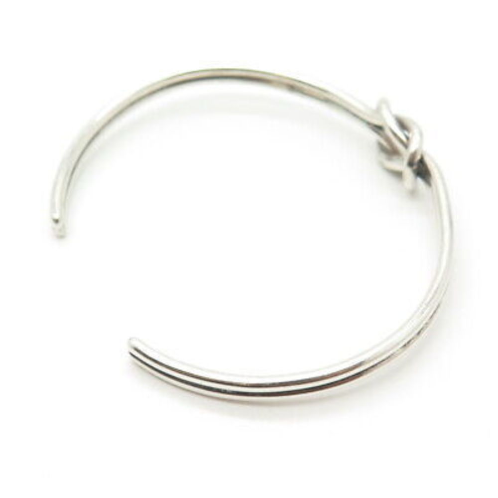925 Sterling Silver Vintage Knot Adjustable Cudd Bracelet 6.5" - Picture 6 of 8
